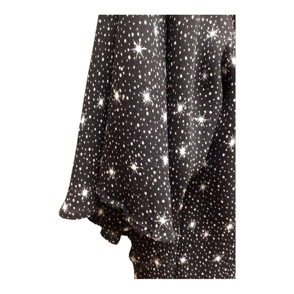 BLUE ILLUSION Blk & Wht Layered Starburst Rayon Blouse Size 3L - Picture 3 of 7